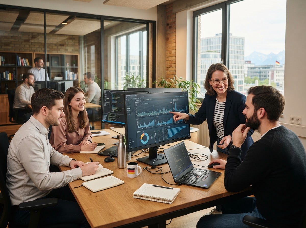 Zorynex analysts reviewing backtesting engine output on a data terminal